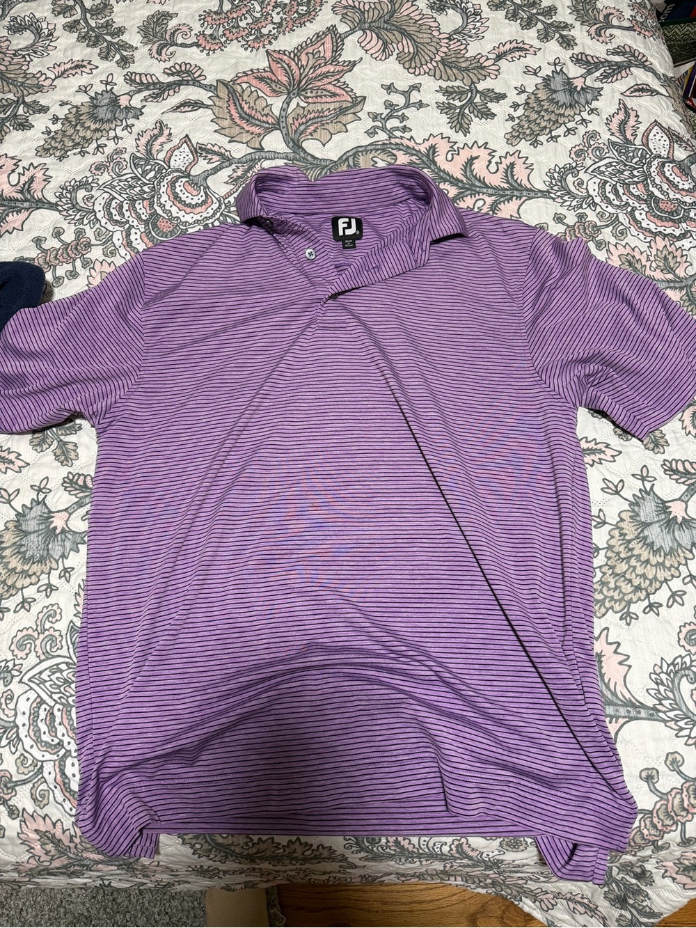 FootJoy Purple and Navy Thin-Striped Polo